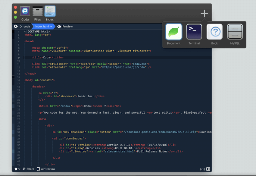 text editor mac for coding